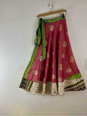 Reversible Upcycled Wrap Maxi Skirts BINS621